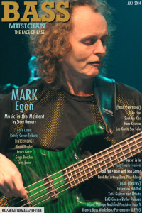the cover of the July 2014 issue of Bass Musician Magazine